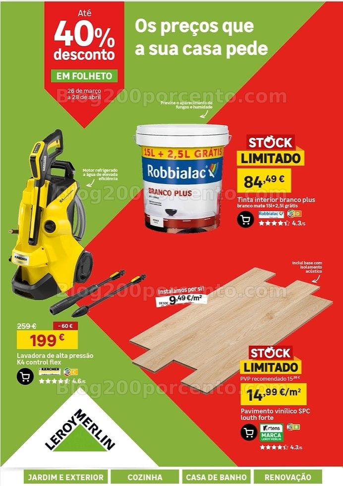 Antevisão Folheto LEROY MERLIN Promoções de 26 março a 28 abril